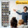 imageMISSLO Narrow Cell Phone Holder Classroom 36 Clear Pockets Calculator Holder for Door Pocket Chart for Classroom Wall with 36 Number Sticker White