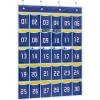 imageMISSLO Classroom Cell Phone Calculator Holder Numbered 30 Pockets Chart Hanging Wall Door Storage Organizer Blue30 Pockets