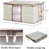 imageMISSLO Jumbo Zippered Storage Bags for Closet King Comforter Clothes Blanket Organizers Heavy Fabric Space Saver