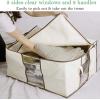 imageMISSLO Jumbo Zippered Storage Bags for Closet King Comforter Clothes Blanket Organizers Heavy Fabric Space Saver