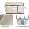 imageMISSLO Jumbo Zippered Storage Bags for Closet King Comforter Clothes Blanket Organizers Heavy Fabric Space Saver