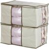 imageMISSLO Jumbo Zippered Storage Bags for Closet King Comforter Clothes Blanket Organizers Heavy Fabric Space Saver