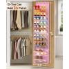 imageMISSLO 12 Tier Over the Door Shoe Organizer Breathable Mesh Hanging Shoe Rack for Closet Storage Shoe Holder for Door Fit 24 Pairs Sandals Heels Boots PinkPink