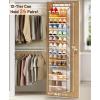 imageMISSLO 12 Tier Over the Door Shoe Organizer Breathable Mesh Hanging Shoe Rack for Closet Storage Shoe Holder for Door Fit 24 Pairs Sandals Heels Boots PinkBeige