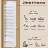 imageMISSLO 12 Tier Over the Door Shoe Organizer Breathable Mesh Hanging Shoe Rack for Closet Storage Shoe Holder for Door Fit 24 Pairs Sandals Heels Boots PinkWhite
