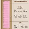 imageMISSLO 12 Tier Over the Door Shoe Organizer Breathable Mesh Hanging Shoe Rack for Closet Storage Shoe Holder for Door Fit 24 Pairs Sandals Heels Boots PinkPink