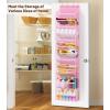 imageMISSLO 12 Tier Over the Door Shoe Organizer Breathable Mesh Hanging Shoe Rack for Closet Storage Shoe Holder for Door Fit 24 Pairs Sandals Heels Boots PinkPink
