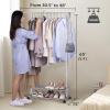imageMISSLO 2 Shelves Clothing Racks for Hanging Clothes Hanger Rack Rolling Garment Rack Heavy Duty Metal Wardrobe Rack Silver