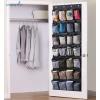 imageMISSLO 35 Large Pockets Over The Door Shoe Organizer Sturdy Oxford Fabric Hanging Shoe Rack for Door Mesh Closet Shoe Holder Hanger WhiteBlack