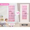 imageMISSLO 35 Large Pockets Over The Door Shoe Organizer Sturdy Oxford Fabric Hanging Shoe Rack for Door Mesh Closet Shoe Holder Hanger WhitePink