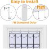 imageMISSLO 35 Large Pockets Over The Door Shoe Organizer Sturdy Oxford Fabric Hanging Shoe Rack for Door Mesh Closet Shoe Holder Hanger WhiteWhite