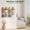 imageMISSLO 4 Pack Hat Rack for Wall with Wider Slots Display Hat Organizer for Baseball Caps Holds 16 Ball Cap Storage Organizer for Closet Wall Mounted Bedroom DoorBlack