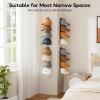 imageMISSLO 4 Pack Hat Rack for Wall with Wider Slots Display Hat Organizer for Baseball Caps Holds 16 Ball Cap Storage Organizer for Closet Wall Mounted Bedroom DoorBlack