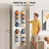 imageMISSLO 4 Pack Hat Rack for Wall with Wider Slots Display Hat Organizer for Baseball Caps Holds 16 Ball Cap Storage Organizer for Closet Wall Mounted Bedroom DoorBlack