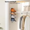 imageMISSLO 4 Pack Hat Rack for Wall with Wider Slots Display Hat Organizer for Baseball Caps Holds 16 Ball Cap Storage Organizer for Closet Wall Mounted Bedroom DoorBlack