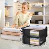 imageMISSLO Bed Sheet Organizers and Storage QueenKing Size Sheet Folder 4 Pack Linen Closet Organizer with Clear Window Blanket Storage Bags for Bedsheets Pillow Cases Towels Clothes