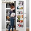 imageMISSLO Full Clear PVC Over the Door Organizer Hanging Closet Storage with 5 Large Pockets and 3 Top Plastic Pouches for Pantry Bathroom Bedroom to Store Clothes Diapers