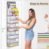 imageMISSLO Full Clear PVC Over the Door Organizer Hanging Closet Storage with 5 Large Pockets and 3 Top Plastic Pouches for Pantry Bathroom Bedroom to Store Clothes Diapers