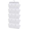 imageMISSLO 30 Large Pockets Dual Sided Hanging Shoe Organizer for Closet with Rotating Hanger Hanging Shoe Shelves GreyWhite