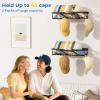 imageMISSLO Metal Hat Rack for Wall Sturdy Hat Organizer for Baseball Caps Hold 20 Baseball Cap Storage Holder for Wall Closet Bedroom 2 Pack