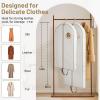 imageMISSLO 40quot Cotton Garment Bags for Hanging Clothes Breathable Suit Cover Luxury Hanging Clothes Storage Foldable Coat Covers for Closet ampamp Travel for Jacket Shirt Dress60 inch