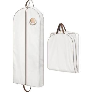 imageMISSLO 40quot Cotton Garment Bags for Hanging Clothes Breathable Suit Cover Luxury Hanging Clothes Storage Foldable Coat Covers for Closet ampamp Travel for Jacket Shirt Dress60 inch