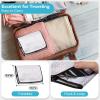 imageMISSLO Large Hanging Jewelry Organizer Travel Foldable Jewelry Roll Storage Case with 14 Cotton Zippered Pockets for Closet Traveling SuitcaseWhite