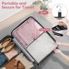 imageMISSLO Large Hanging Jewelry Organizer Travel Foldable Jewelry Roll Storage Case with 14 Cotton Zippered Pockets for Closet Traveling SuitcaseWhite