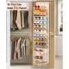 imageMISSLO 10 Tier Over the Door Shoe Organizer Breathable Mesh Hanging Shoe Rack for Closet Storage Shoe Holder for Door Fit 20 Pairs Sneakers Sandals Heels Boots WhiteBeige