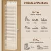 imageMISSLO 10 Tier Over the Door Shoe Organizer Breathable Mesh Hanging Shoe Rack for Closet Storage Shoe Holder for Door Fit 20 Pairs Sneakers Sandals Heels Boots WhiteBeige
