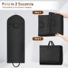 imageMISSLO 65quot Long Garment Bags for Travel for Women Waterproof Dress Bags for Gowns 4quot Gusseted Dress Protector Bag for Closet Storage Clothing Covers for Hanging Clothes Wedding Dresses Storage65 inch