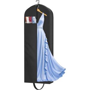 imageMISSLO 65quot Long Garment Bags for Travel for Women Waterproof Dress Bags for Gowns 4quot Gusseted Dress Protector Bag for Closet Storage Clothing Covers for Hanging Clothes Wedding Dresses Storage65 inch