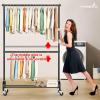 imageMISSLO Heavy Duty Clothes Rack for Hanging Clothes Rolling Clothing Rack Heavy Duty on Wheels for Coat Garment Matte Black Double RodDouble Rod