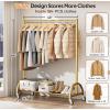 imageMISSLO Heavy Duty Clothing Rack with Wheels Rolling Clothes Racks for Hanging Clothes Coats Garment Dress GoldGold