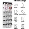 imageMISSLO Over The Door Organizer 24 Large Mesh Shoe Storage Pockets Black
