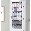 imageMISSLO Over The Door Organizer 24 Large Mesh Shoe Storage Pockets Black