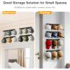 imageMISSLO Hat Rack for Wall with 2way Display Hat Hooks for Wall Hanger 4 Pack Holds 24 Baseball Cap Holder Organizer for Closet Wall Mounted Bedroom Storage