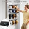 imageMISSLO Hat Rack for Wall with 2way Display Hat Hooks for Wall Hanger 4 Pack Holds 24 Baseball Cap Holder Organizer for Closet Wall Mounted Bedroom Storage