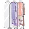 imageMISSLO 10quot Gusseted All Clear Garment Bags for Hanging Clothes 40quot60quot Suit Bags for Closet Storage Dresses Protectors for Shirts Coats Gowns 3 PacksEthylene Vinyl Acetate