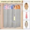 imageMISSLO 10quot Gusseted All Clear Garment Bags for Hanging Clothes 40quot60quot Suit Bags for Closet Storage Dresses Protectors for Shirts Coats Gowns 3 PacksFabric