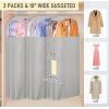 imageMISSLO 10quot Gusseted All Clear Garment Bags for Hanging Clothes 40quot60quot Suit Bags for Closet Storage Dresses Protectors for Shirts Coats Gowns 3 PacksFabric