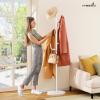 imageMISSLO Heavy Duty Coat Rack Freestanding 4 Adjustable Size Coat Tree with Stable Wood Base Coat Hanger Stand with 6 Hooks Standing Clothes Tree for Bedroom GoldWhite