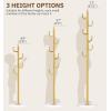 imageMISSLO Heavy Duty Coat Rack Freestanding 4 Adjustable Size Coat Tree with Stable Wood Base Coat Hanger Stand with 6 Hooks Standing Clothes Tree for Bedroom GoldGold