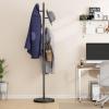 imageMISSLO Heavy Duty Coat Rack Freestanding 4 Adjustable Size Coat Tree with Stable Wood Base Coat Hanger Stand with 6 Hooks Standing Clothes Tree for Bedroom GoldBlack