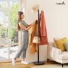 imageMISSLO Heavy Duty Coat Rack Freestanding 4 Adjustable Size Coat Tree with Stable Wood Base Coat Hanger Stand with 6 Hooks Standing Clothes Tree for Bedroom GoldBlack