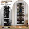imageMISSLO 30 Pairs Over the Door Shoe Organizer Breathable Mesh Hanging Shoe Rack for Closet Storage with Wide Deep Pockets 10 Tier Shoes Holder Fit All the Familys Sneakers Boots Heels BlackBlack