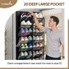 imageMISSLO 30 Pairs Over the Door Shoe Organizer Breathable Mesh Hanging Shoe Rack for Closet Storage with Wide Deep Pockets 10 Tier Shoes Holder Fit All the Familys Sneakers Boots Heels BlackBlack