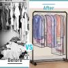 imageMISSLO 10quot Gusseted Garment Bags for Hanging Clothes 40quot50quot Clear Suit Bags for Closet Storage Dress Bag for Gowns Long Coat Protector 3 Packs GreyEthylene Vinyl Acetate