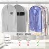 imageMISSLO 10quot Gusseted Garment Bags for Hanging Clothes 40quot50quot Clear Suit Bags for Closet Storage Dress Bag for Gowns Long Coat Protector 3 Packs GreyEthylene Vinyl Acetate