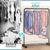 imageMISSLO 10quot Gusseted Garment Bags for Hanging Clothes 40quot50quot Clear Suit Bags for Closet Storage Dress Bag for Gowns Long Coat Protector 3 Packs GreyEthylene Vinyl Acetate